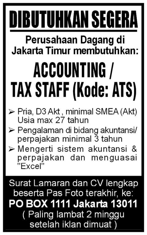 iklan-koran-wartakota-lowongan-accounting-tax-staff